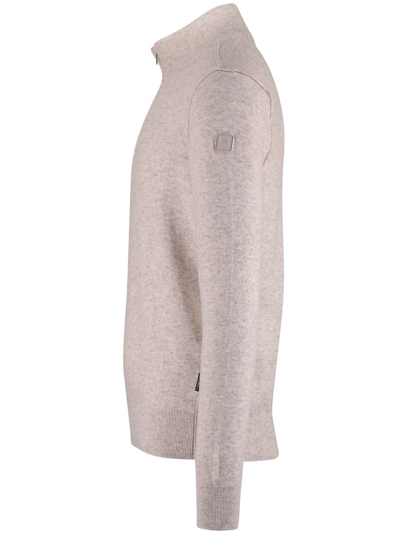 State of Art half zip trui beige gemêleerd