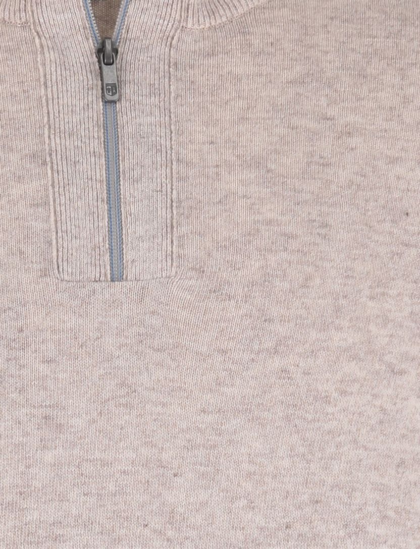 State of Art half zip trui beige gemêleerd
