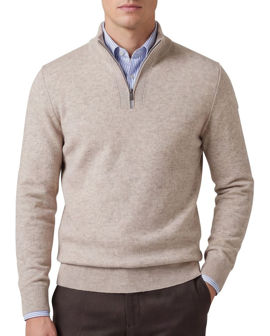 State of Art half zip trui beige normale fit