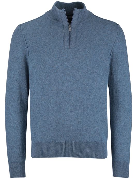 State of Art half zip trui blauw normale fit