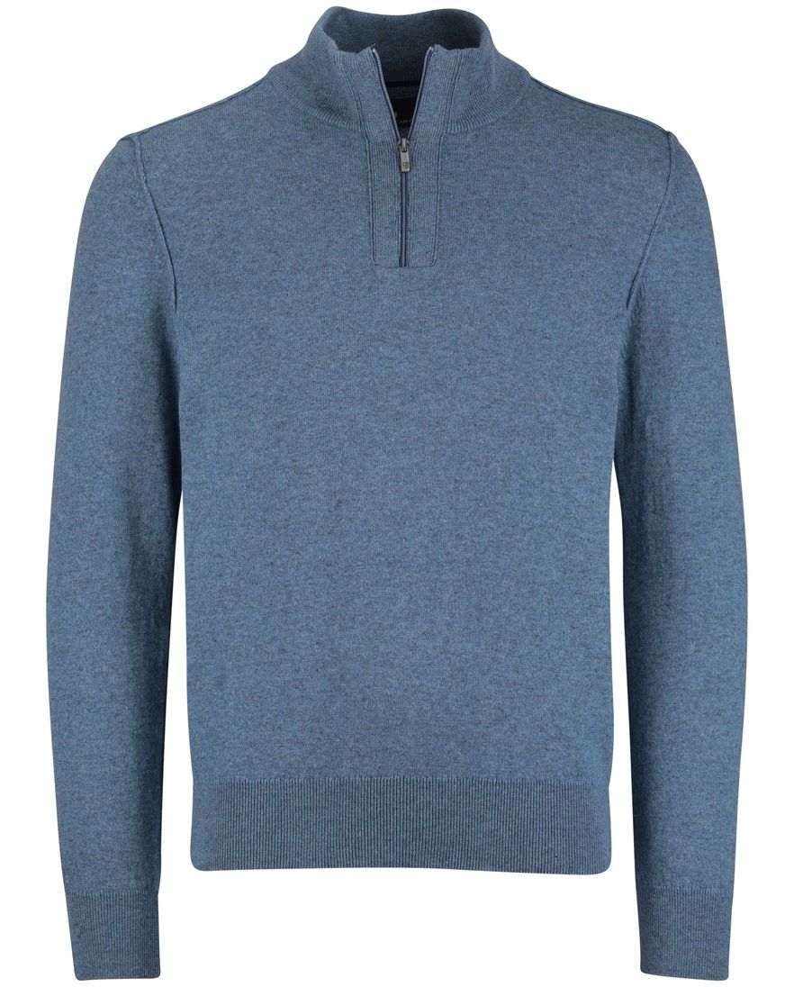 State of Art half zip trui blauw normale fit