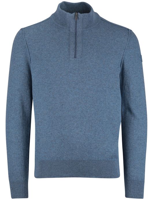 State of Art half zip trui blauw normale fit