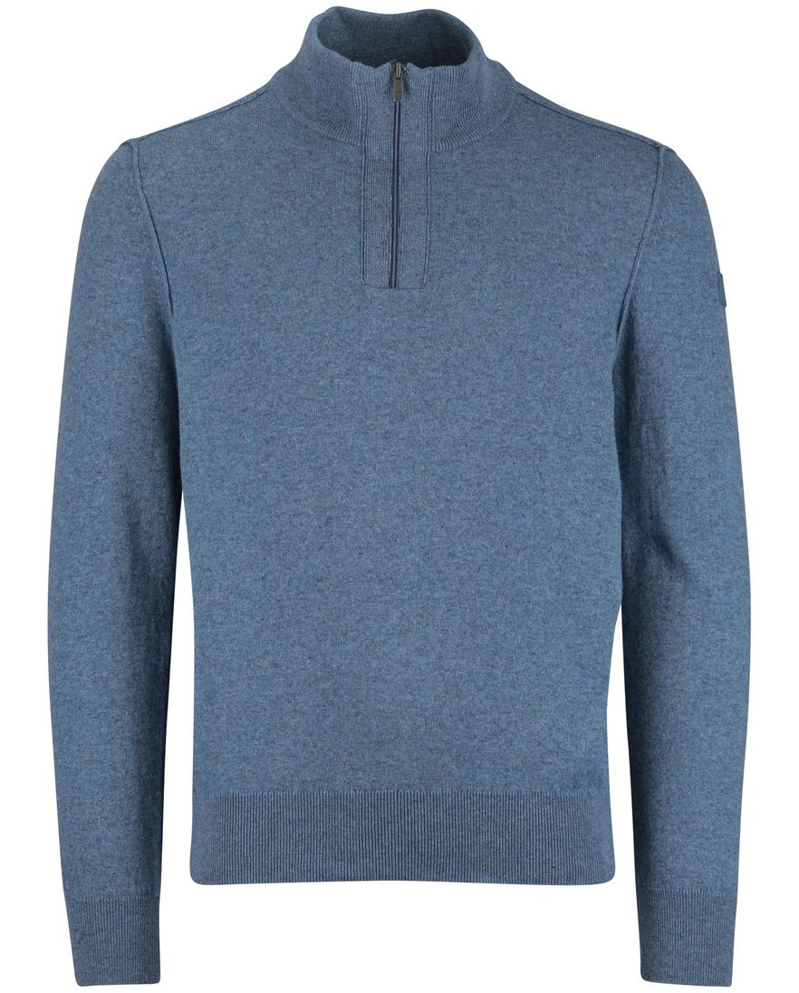 State of Art half zip trui blauw normale fit