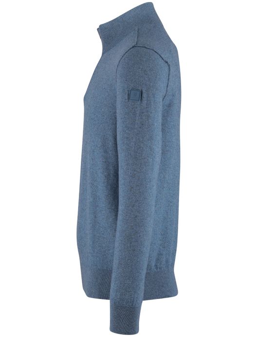 State of Art half zip trui blauw normale fit