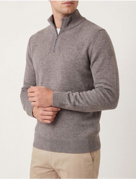 State of Art half zip trui melange grijs