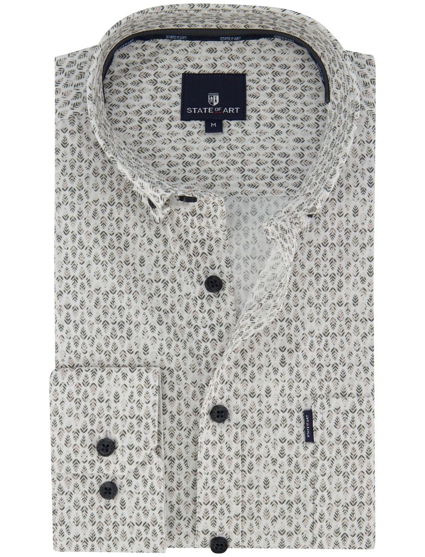 State of Art overhemd wit print blaadjes