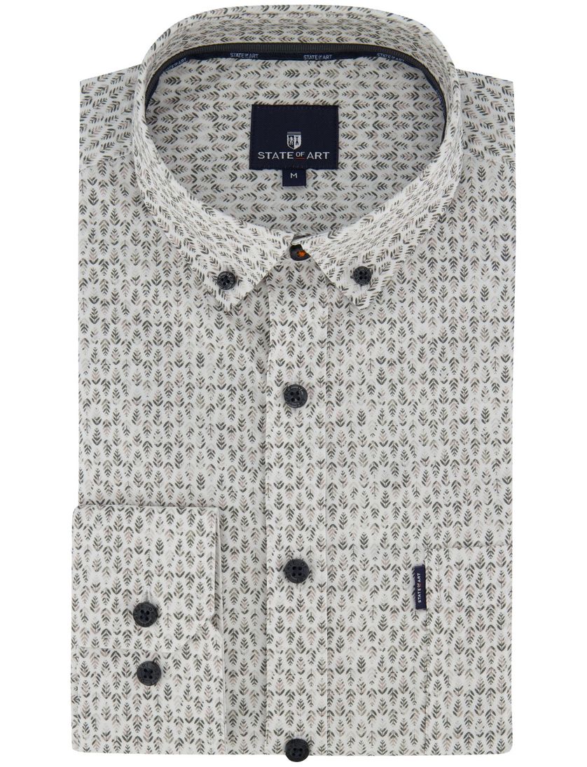 State of Art overhemd wit print blaadjes