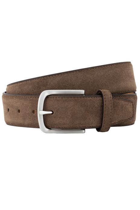 Lindenmann riem suède bruin