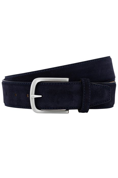 Lindenmann riem suède donkerblauw