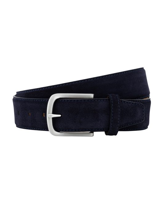 Lindenmann riem suède donkerblauw