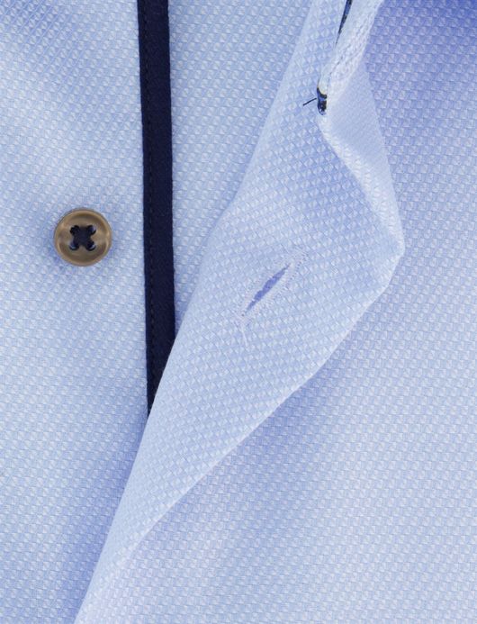 Eterna Comfort Fit Overhemd lichtblauw strijkvrij katoen