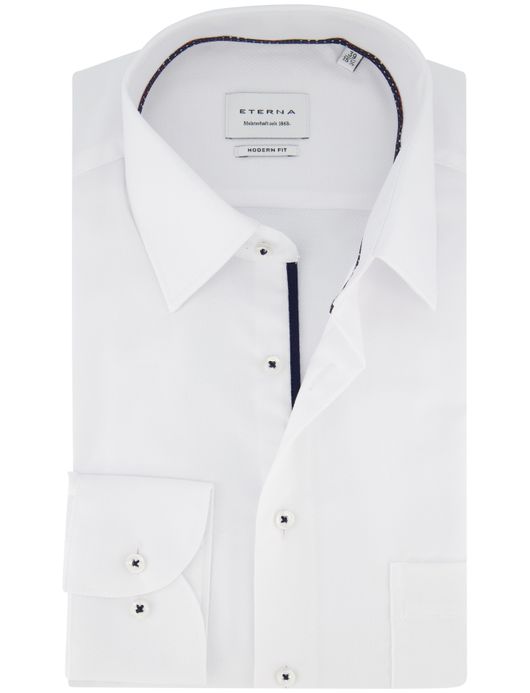Eterna Modern fit Overhemd wit effen zakelijk katoen strijkvrij