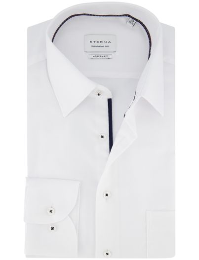 Eterna Overhemd Eterna Modern fit wit effen katoen zakelijk strijkvrij