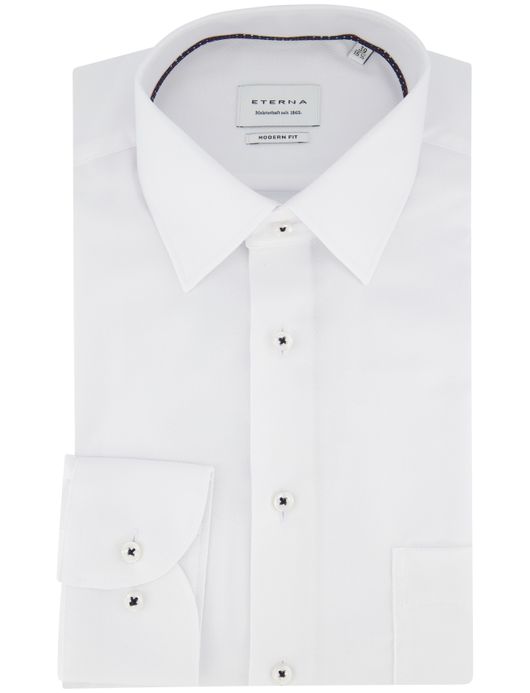 Eterna Modern fit Overhemd wit effen zakelijk katoen strijkvrij
