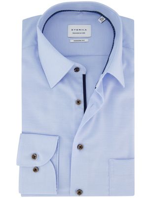 Eterna Overhemd Eterna Modern Fit lichtblauw katoen strijkvrij