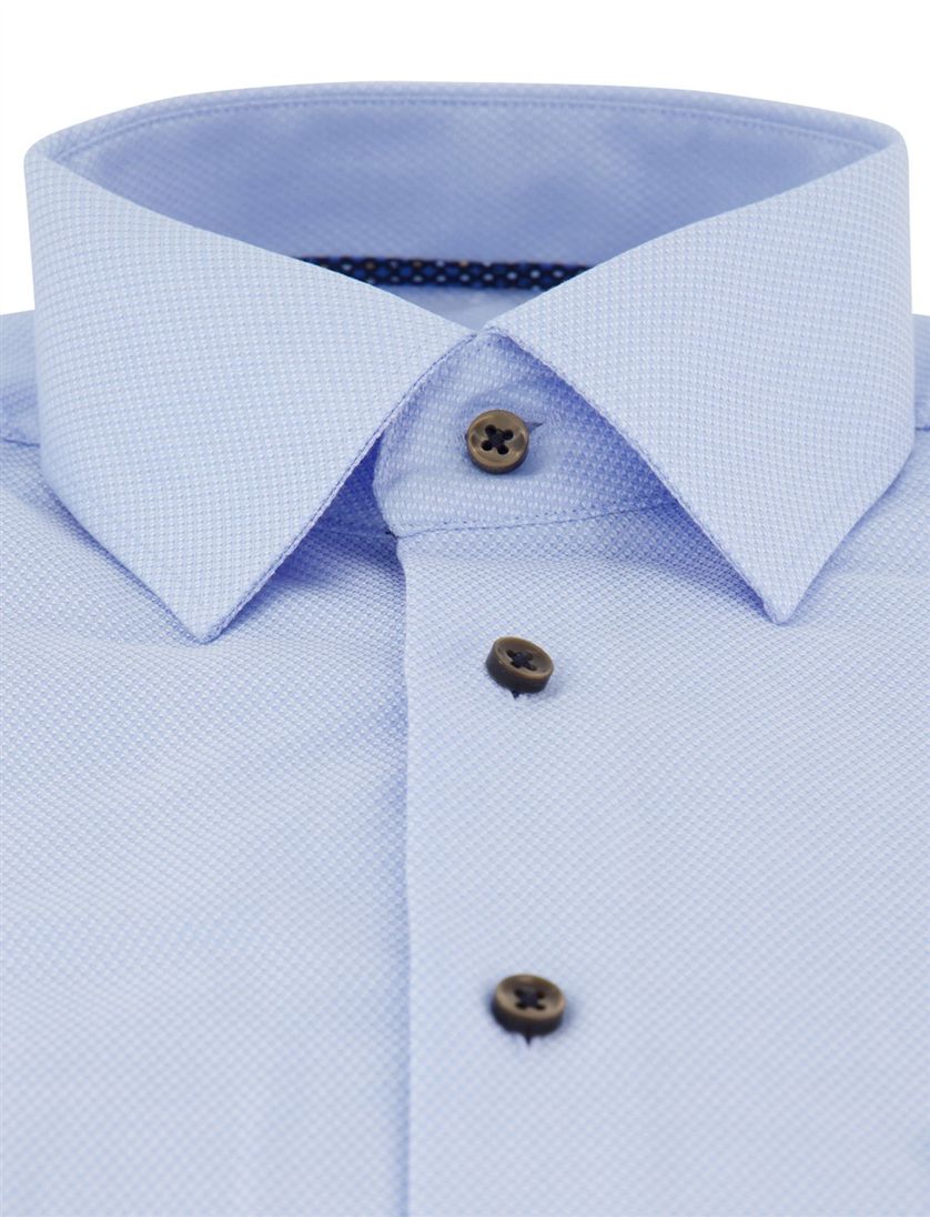 Overhemd Eterna Modern Fit lichtblauw katoen strijkvrij