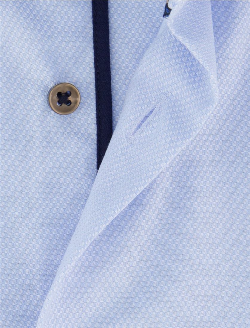 Overhemd Eterna Modern Fit lichtblauw katoen strijkvrij