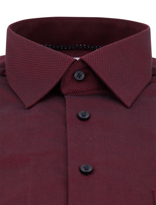 Eterna Modern fit Overhemd rood effen katoen strijkvrij