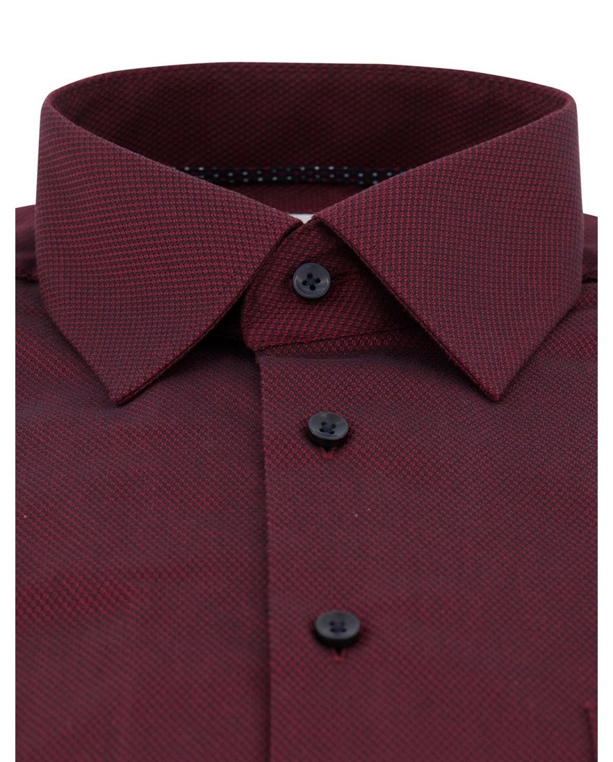 Eterna Modern fit Overhemd rood effen katoen strijkvrij