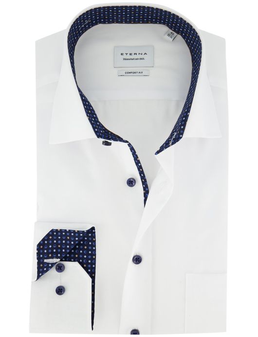 Eterna overhemd ml 5 wit effen wijde fit