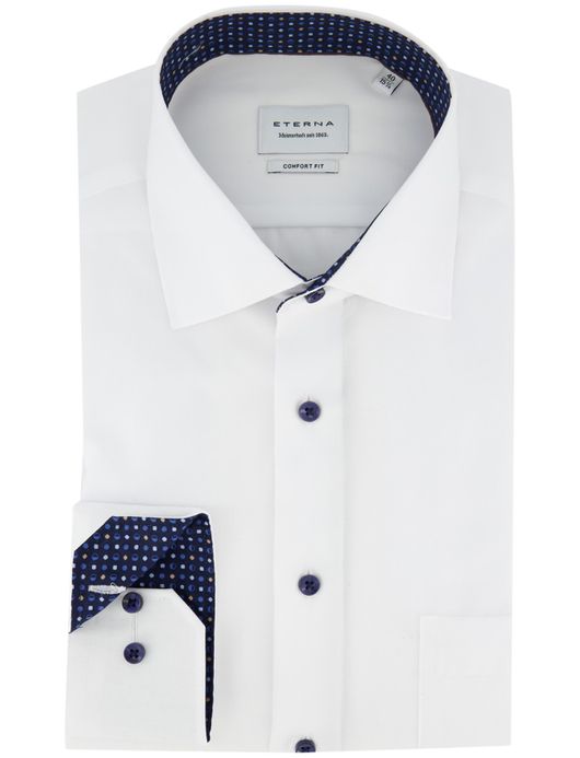 Eterna overhemd ml 5 wit effen wijde fit