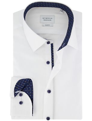 Eterna Overhemd Eterna Slim Fit wit katoen strijkvrij