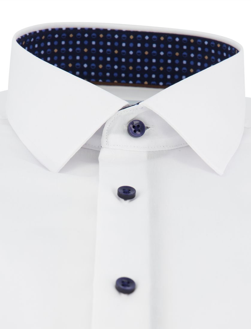 Overhemd Eterna Slim Fit wit katoen strijkvrij
