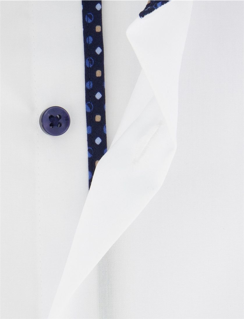 Overhemd Eterna Slim Fit wit katoen strijkvrij