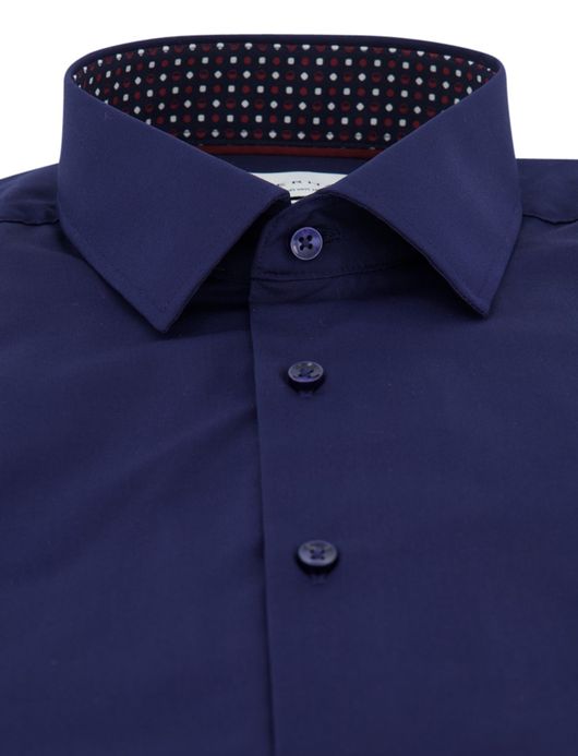 Eterna overhemd ml 5 donkerblauw slim fit strijkvrij