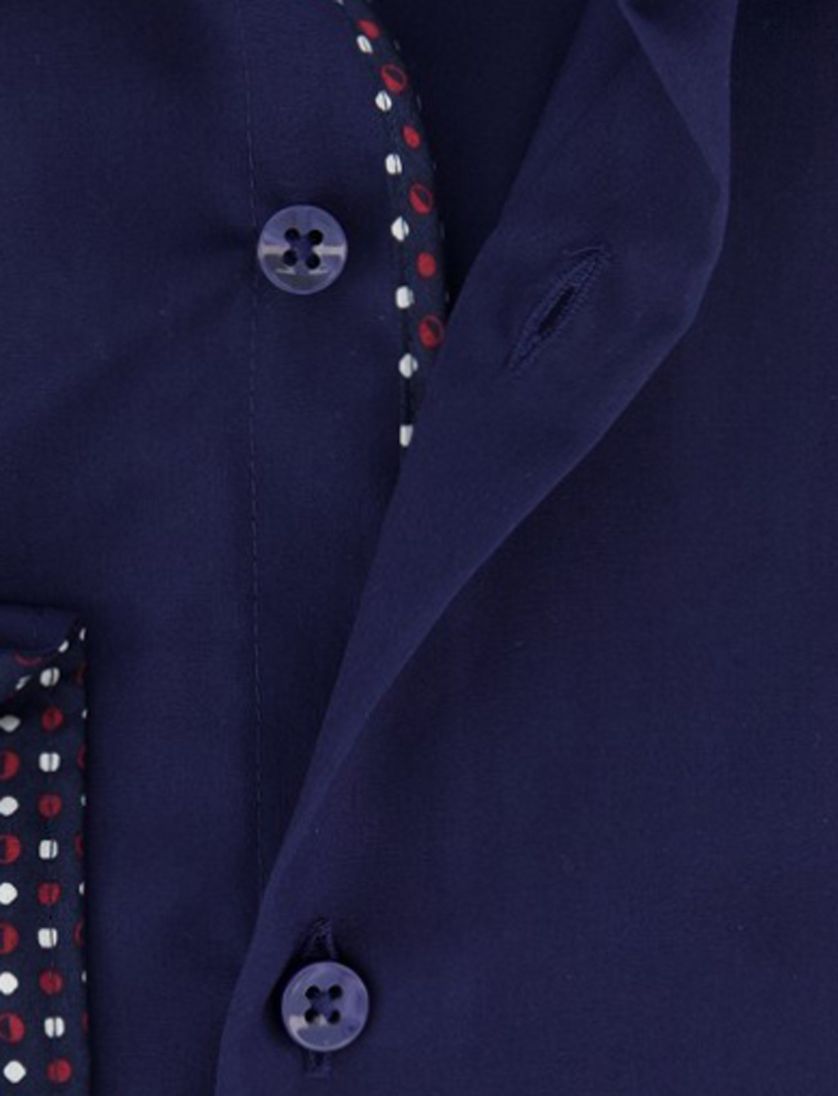 Eterna overhemd ml 5 donkerblauw strijkvrij