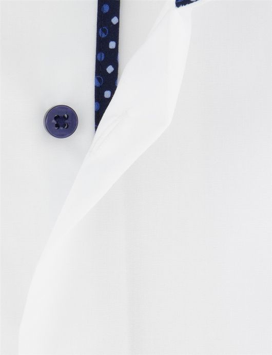 Eterna Modern fit Overhemd wit donkere knoop effen strijkvrij