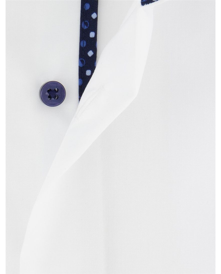 Eterna Modern fit Overhemd wit donkere knoop effen strijkvrij