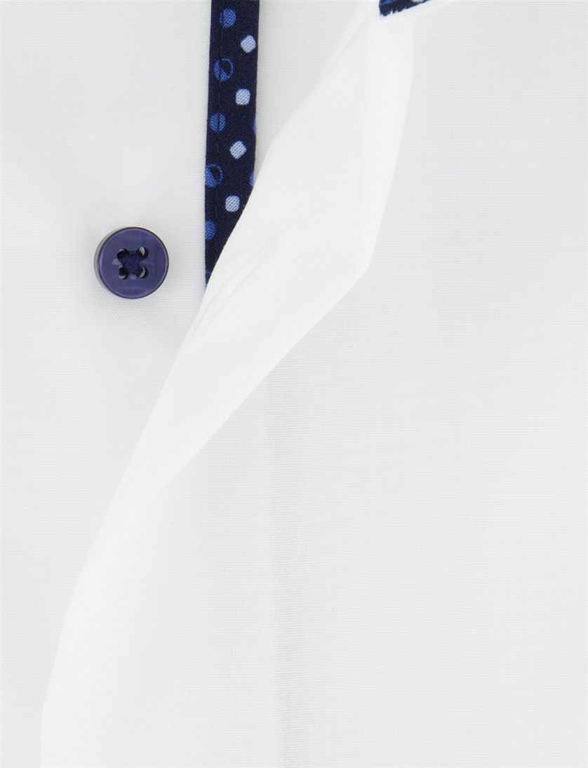 Overhemd Eterna Modern fit wit effen donkere knoop strijkvrij