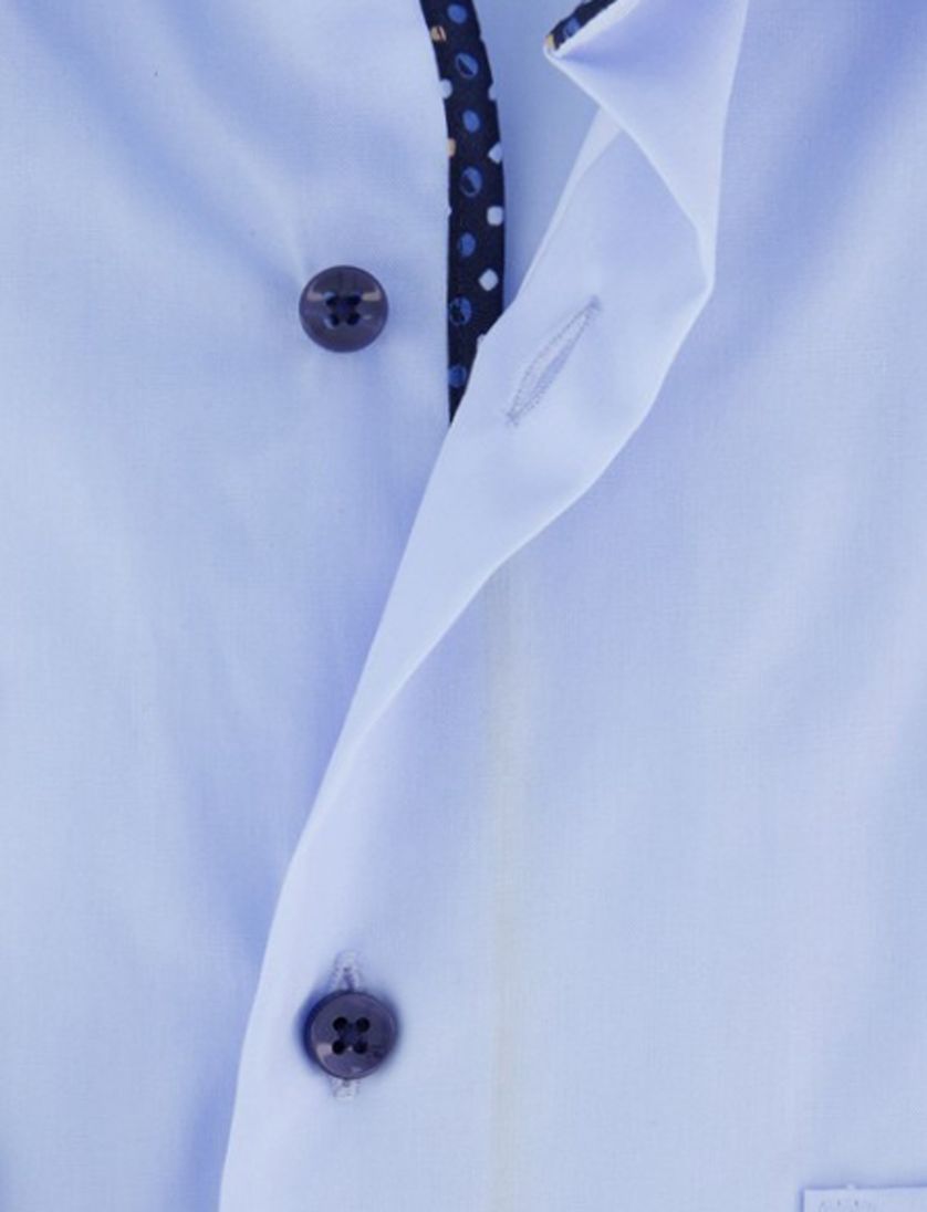 Eterna overhemd ml 5 blauw effen