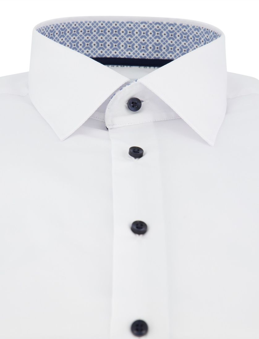 Wit strijkvrij Eterna overhemd katoen