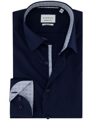 Eterna Eterna overhemd Modern fit donkerblauw