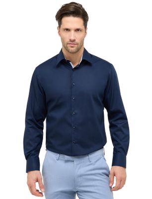 Eterna Eterna overhemd Modern fit donkerblauw