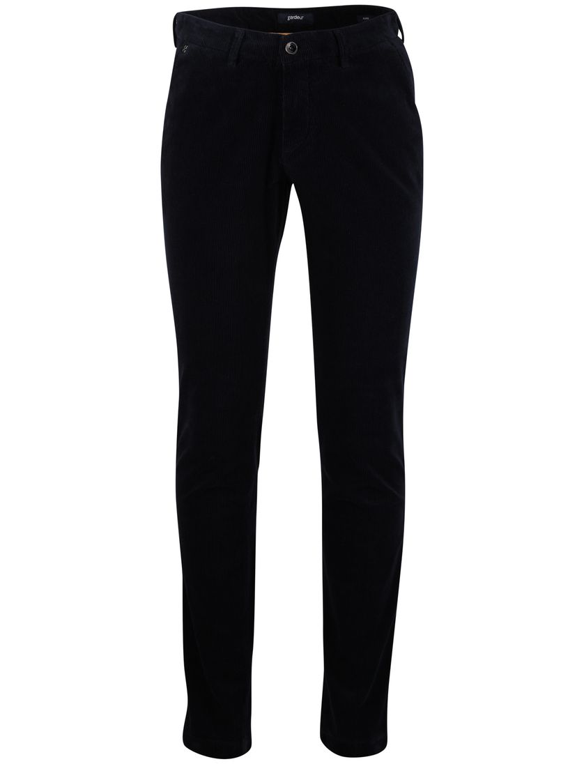 Slim fit Gardeur pantalon donkerblauw katoen