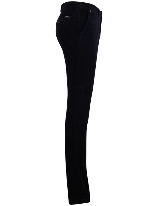 Gardeur slim fit rib pantalon donkerblauw katoen