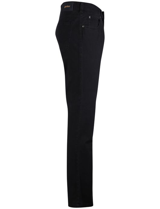 Gardeur effen 5-pocket broek donkerblauw katoen