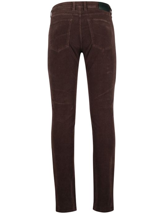 Gardeur modern fit corduroy 5-pocket broek bruin