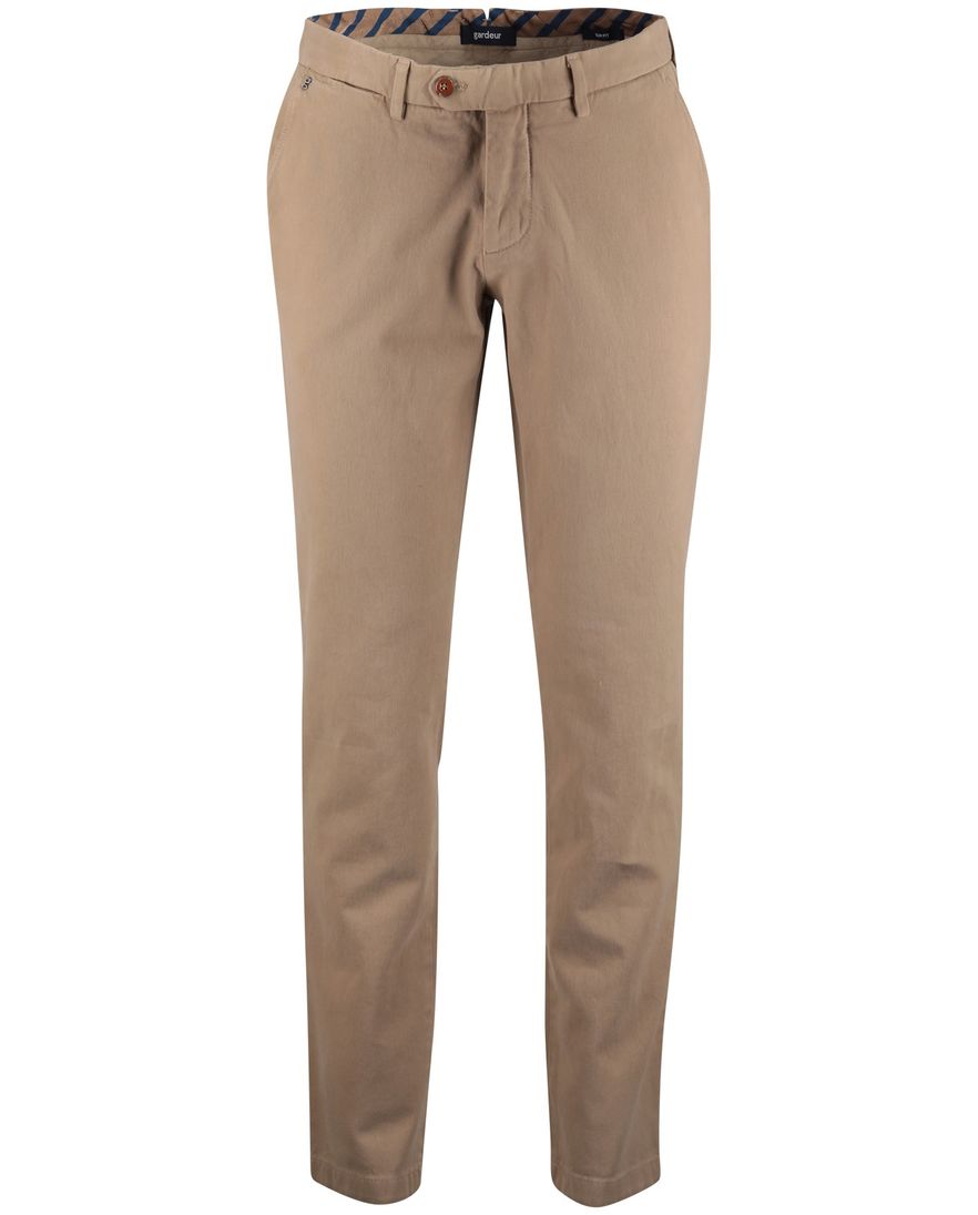 Slim fit Gardeur pantalon beige katoen