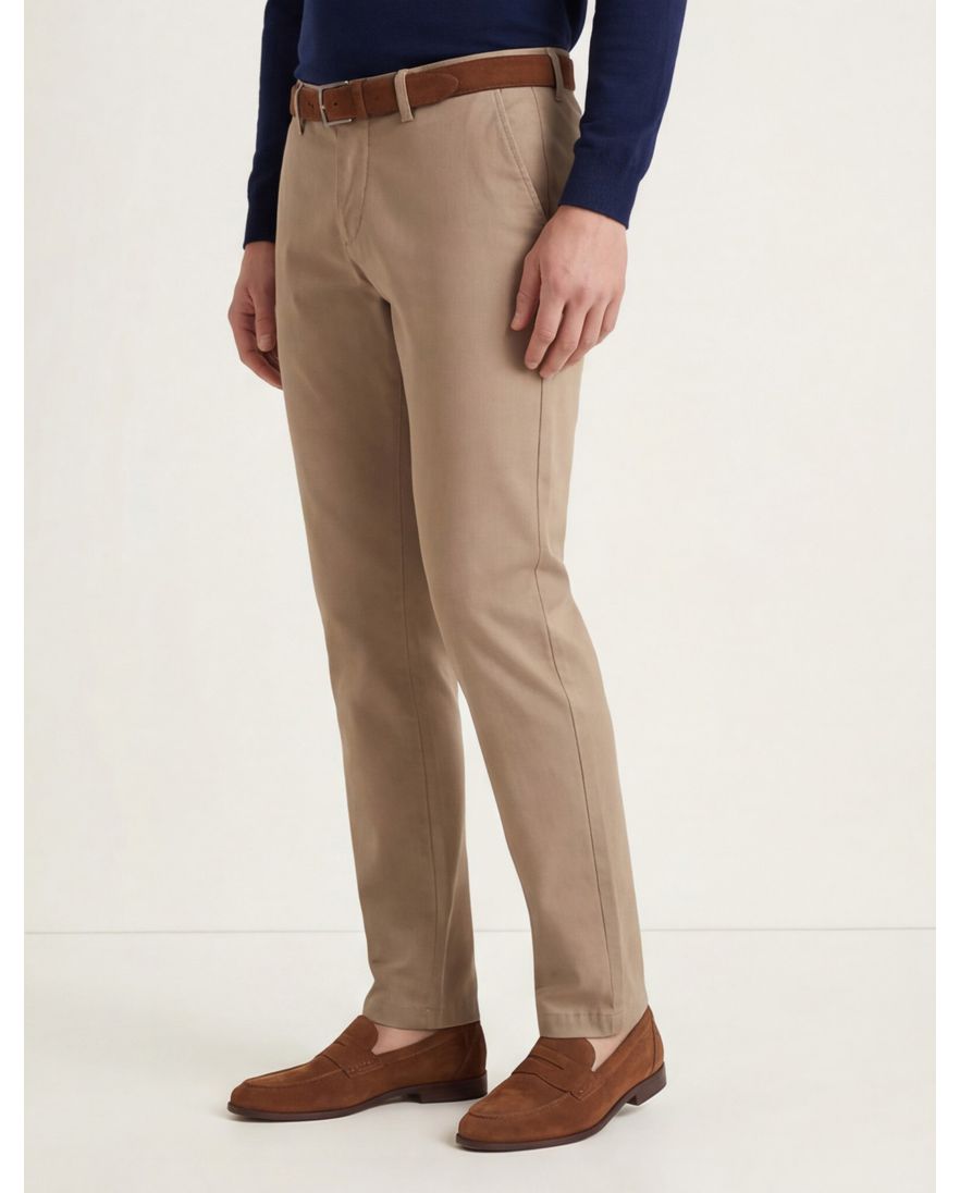 Slim fit Gardeur pantalon beige katoen