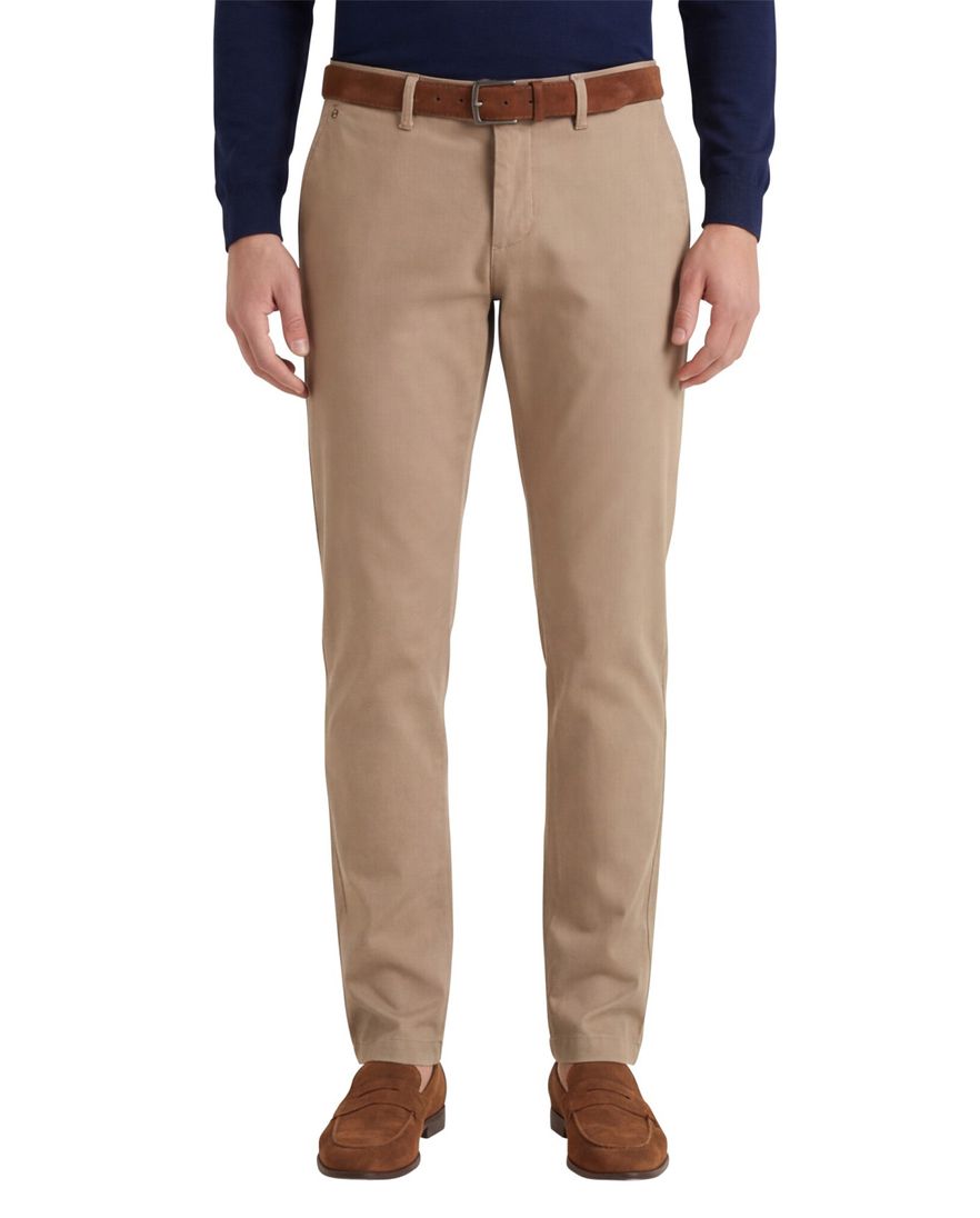 Slim fit Gardeur pantalon beige katoen