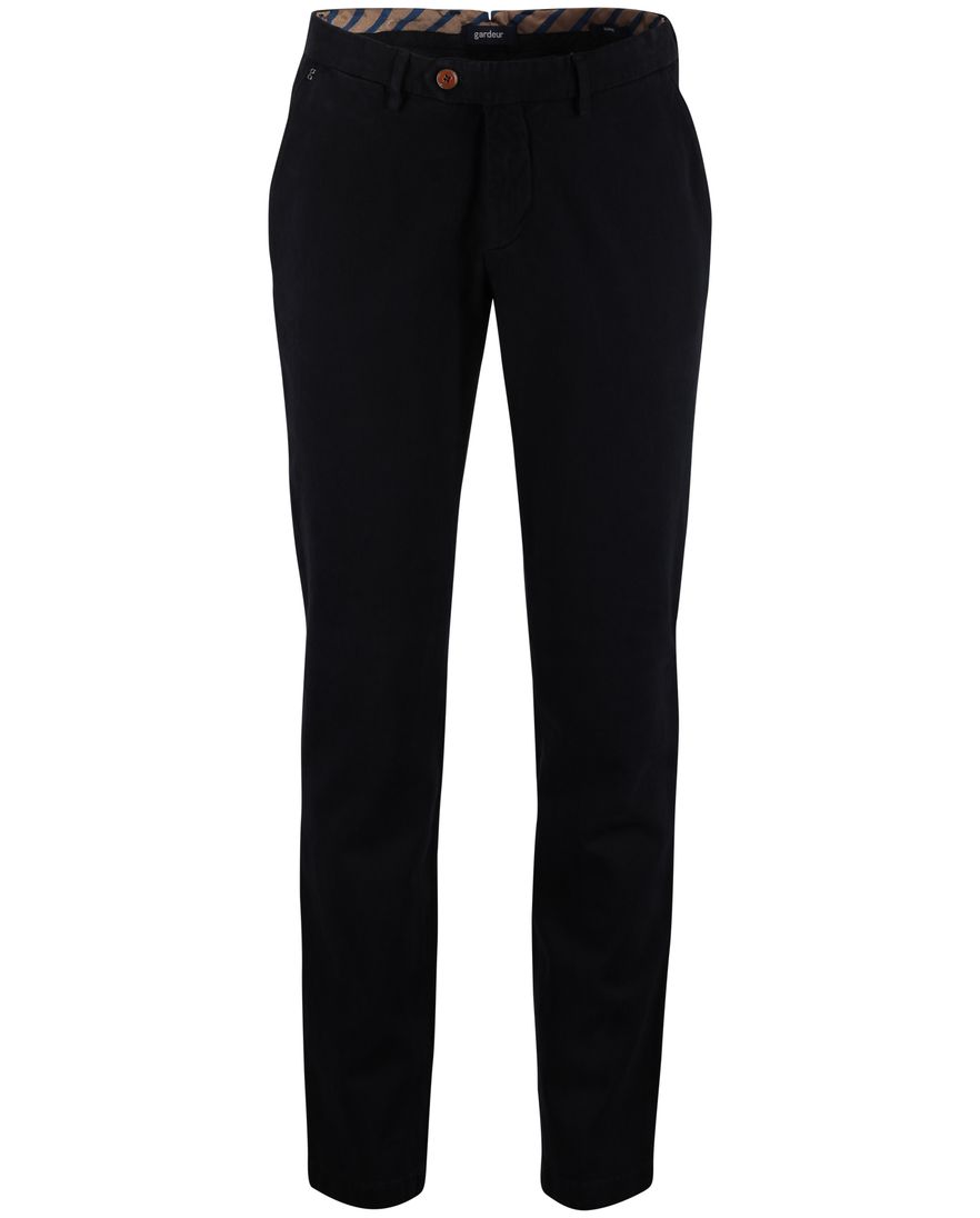 Katoenen Gardeur slim fit broek donkerblauw