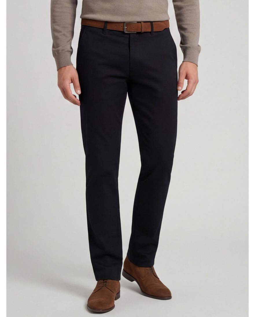 Katoenen Gardeur slim fit broek donkerblauw