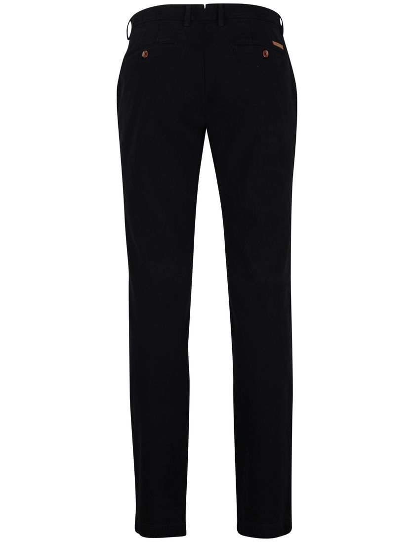 Slim fit Gardeur katoenen broek donkerblauw effen