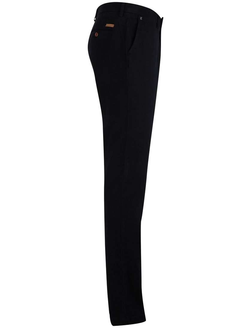 Slim fit Gardeur katoenen broek donkerblauw effen