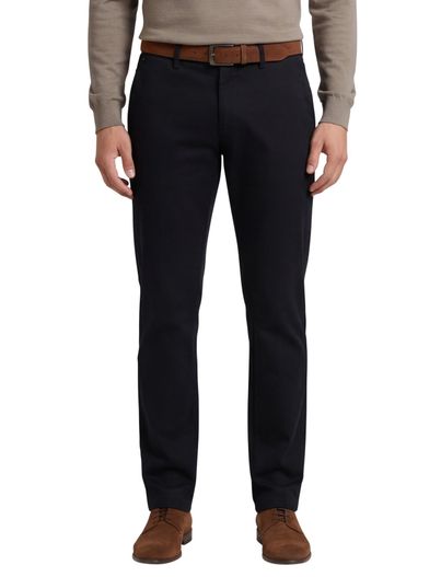 Gardeur Slim fit Gardeur katoenen broek donkerblauw effen