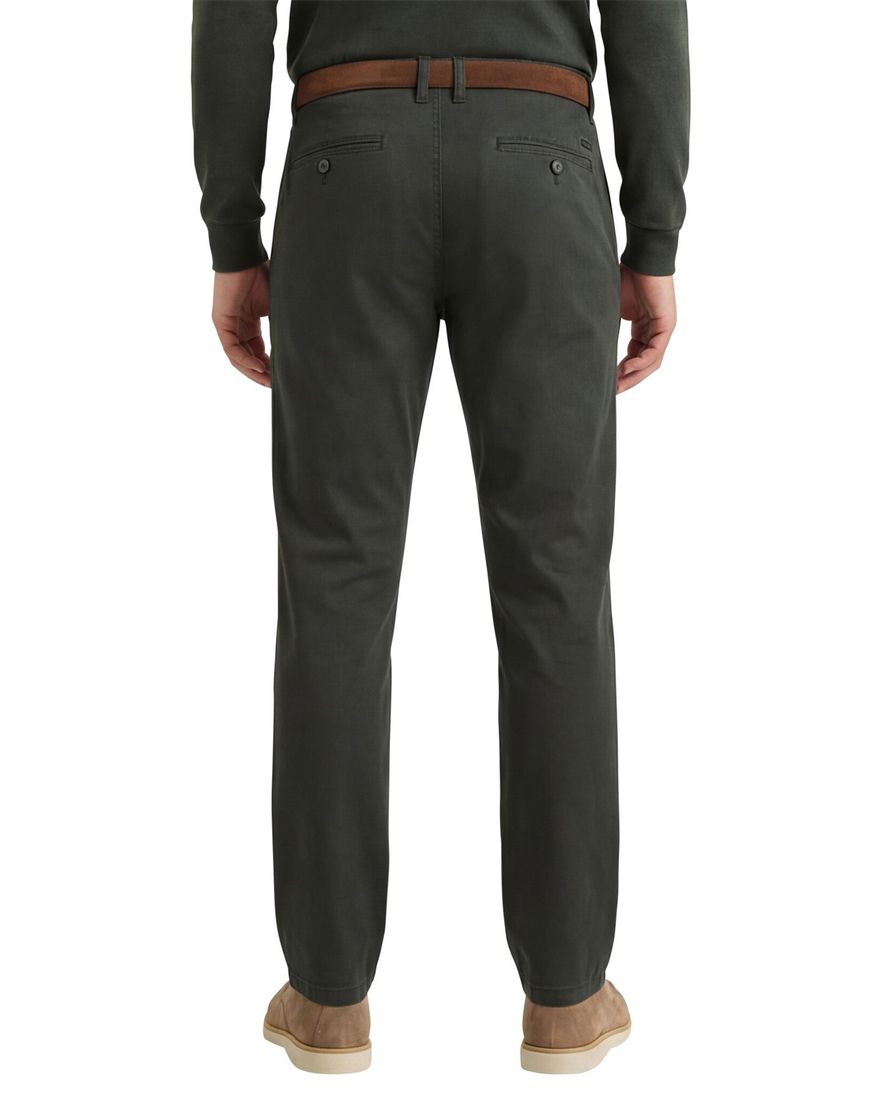 Effen chino M.E.N.S groen katoen